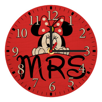 Minnie Mrs, Ρολόι τοίχου ξύλινο plywood (20cm)