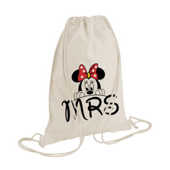 Minnie Mrs, Backpack bag GYMBAG natural (28x40cm)