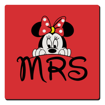 Minnie Mrs, Τετράγωνο μαγνητάκι ξύλινο 6x6cm