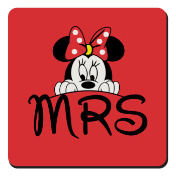 Minnie Mrs, Τετράγωνο μαγνητάκι ξύλινο 9x9cm