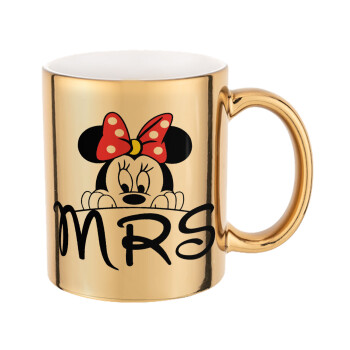 Minnie Mrs, Mug ceramic, gold mirror, 330ml