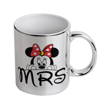 Minnie Mrs, Κούπα κεραμική, ασημένια καθρέπτης, 330ml