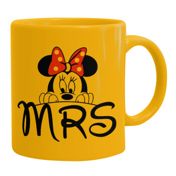 Minnie Mrs, Κούπα, κεραμική κίτρινη, 330ml (1 τεμάχιο)