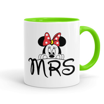 Minnie Mrs, Mug colored light green, ceramic, 330ml