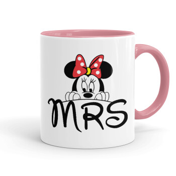 Minnie Mrs, Κούπα χρωματιστή ροζ, κεραμική, 330ml