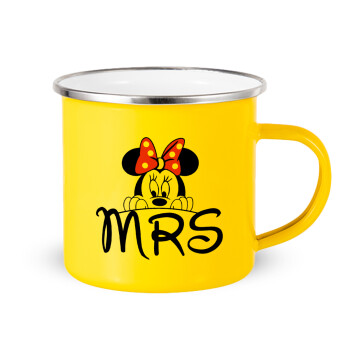 Minnie Mrs, Κούπα Μεταλλική εμαγιέ Κίτρινη 360ml