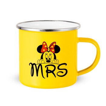 Minnie Mrs, Yellow Enamel Metallic Cup 360ml