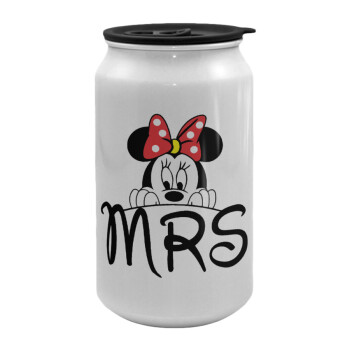 Minnie Mrs, Κούπα ταξιδιού μεταλλική με καπάκι (tin-can) 500ml
