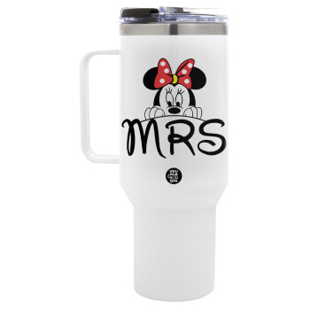 Minnie Mrs, Mega Stainless steel Tumbler with lid, double wall 1,2L