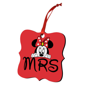 Minnie Mrs, Στολίδι Χριστουγεννιάτικο στολίδι polygon ξύλινο 7.5cm