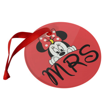 Minnie Mrs, Χριστουγεννιάτικο στολίδι γυάλινο 9cm