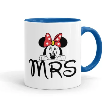 Minnie Mrs, Κούπα χρωματιστή μπλε, κεραμική, 330ml