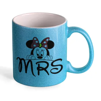 Minnie Mrs, Κούπα Σιέλ Glitter που γυαλίζει, κεραμική, 330ml