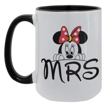 Minnie Mrs, Κούπα Mega 15oz, κεραμική Μαύρη, 450ml