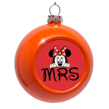 Minnie Mrs, Orange Christmas tree ornament bauble 8cm