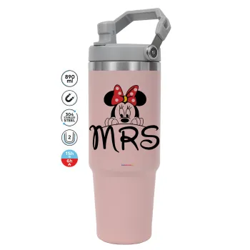 Minnie Mrs, Pink color, 890ml (30oz) stainless Steel Tumbler with Handle