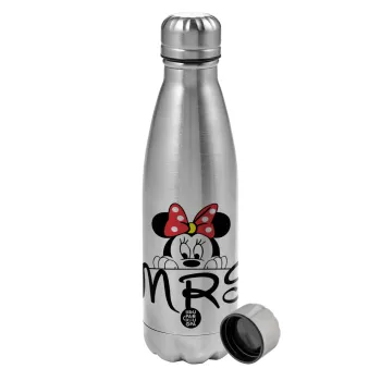 Minnie Mrs, Metallic water bottle, stainless steel, 750ml