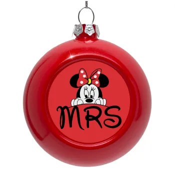 Minnie Mrs, Red Christmas tree ornament bauble 8cm
