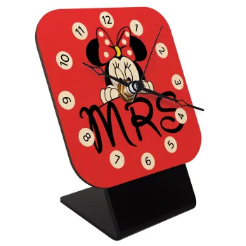 Minnie Mrs, Quartz Table clock in natural wood (10cm)