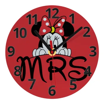 Minnie Mrs, Ρολόι τοίχου γυάλινο (20cm)