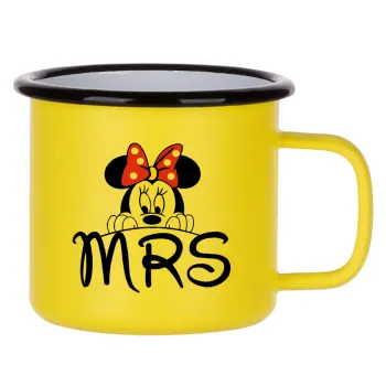 Minnie Mrs, Metallic enamel MATT Yellow cup 360ml