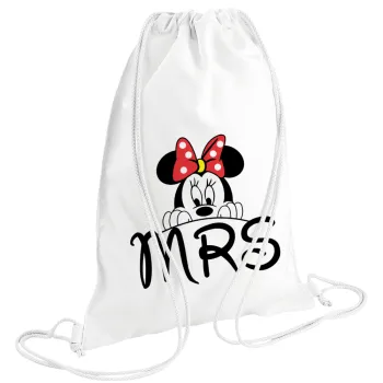 Minnie Mrs, Backpack pouch GYMBAG white (28x40cm)