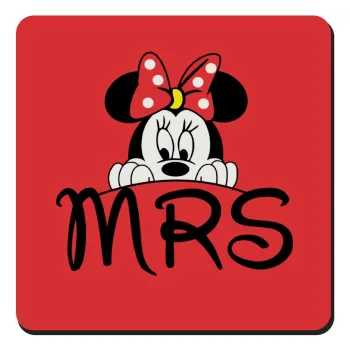 Minnie Mrs, Τετράγωνο μαγνητάκι ξύλινο 9x9cm