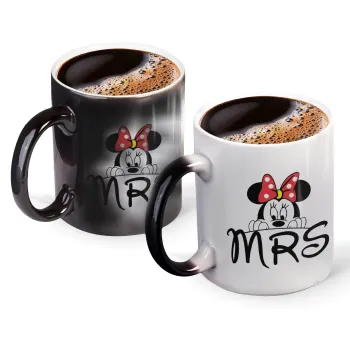 Minnie Mrs, Color changing magic Mug, ceramic, 330ml when adding hot liquid inside, the black colour desappears (1 pcs)