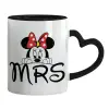 Mug heart black handle, ceramic, 330ml