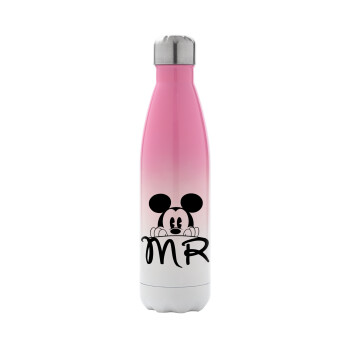 Mikey Mr, Metal mug thermos Pink/White (Stainless steel), double wall, 500ml