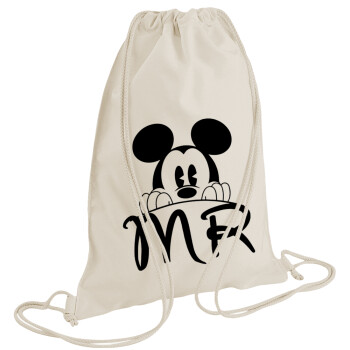 Mikey Mr, Backpack bag GYMBAG natural (28x40cm)