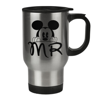 Mikey Mr, Stainless steel travel mug with lid, double wall 450ml