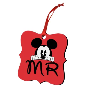 Mikey Mr, Christmas ornament polygon wooden 7.5cm