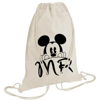 Mikey Mr, Τσάντα πλάτης πουγκί GYMBAG natural (28x40cm)