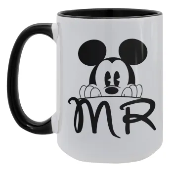 Mikey Mr, Κούπα Mega 15oz, κεραμική Μαύρη, 450ml