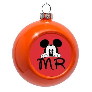 Mikey Mr, Orange Christmas tree ornament bauble 8cm
