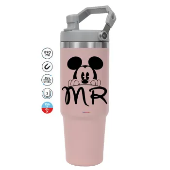 Mikey Mr, Pink color, 890ml (30oz) stainless Steel Tumbler with Handle