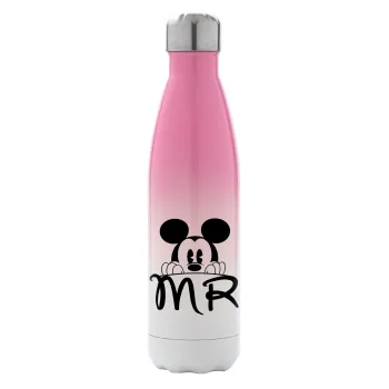 Mikey Mr, Metal mug thermos Pink/White (Stainless steel), double wall, 500ml