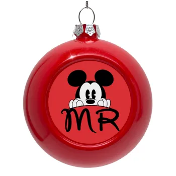 Mikey Mr, Red Christmas tree ornament bauble 8cm