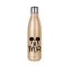 Glitter gold stainless steel thermos bottle, double-walled, 500ml