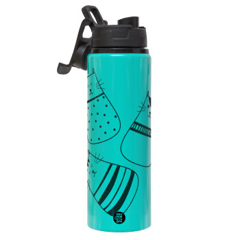 Cute cats, Μεταλλικό παγούρι νερού με καπάκι ασφαλείας, αλουμινίου 850ml