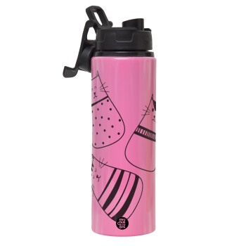 Cute cats, Metallic water bottle with safety lid, 850ml aluminum