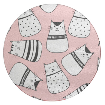 Cute cats, Επιφάνεια κοπής γυάλινη στρογγυλή (30cm)