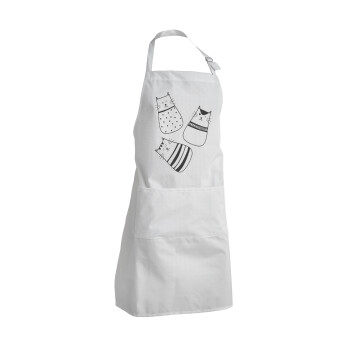 Cute cats, Adult Chef Apron (with sliders and 2 pockets)