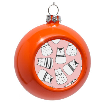 Cute cats, Orange Christmas tree ornament bauble 8cm