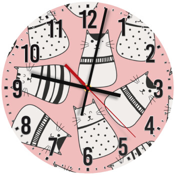 Cute cats, Ρολόι τοίχου ξύλινο (30cm)
