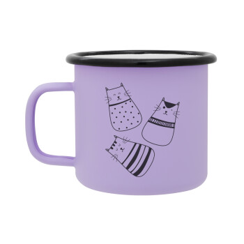 Cute cats, Κούπα Μεταλλική εμαγιέ ΜΑΤ Light Pastel Purple 360ml