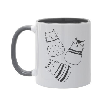 Cute cats, Mug colored grey, ceramic, 330ml