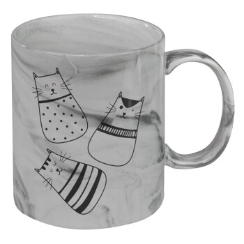 Cute cats, Mug ceramic marble style, 330ml