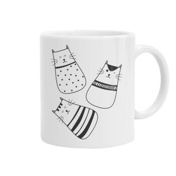 Cute cats, Ceramic coffee mug, 330ml (1pcs)